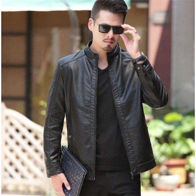 Men's Leather Biker Jacket