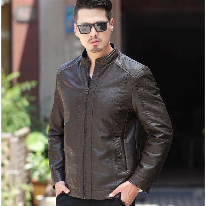 Men's Leather Biker Jacket
