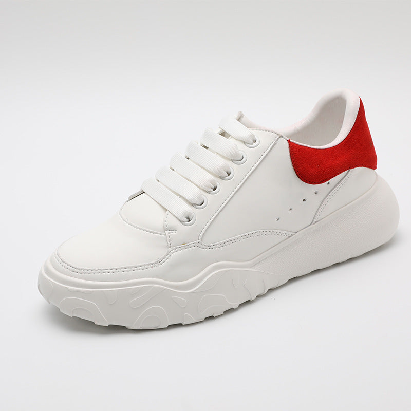 Trifle Platform White Shoes Women All-match Genuine Leather