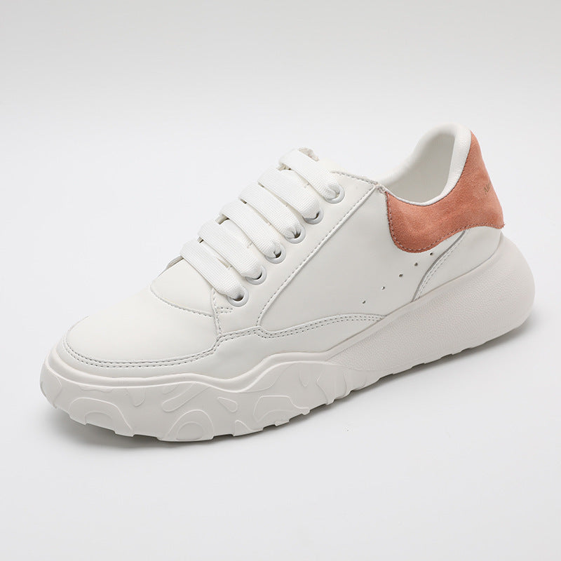 Trifle Platform White Shoes Women All-match Genuine Leather