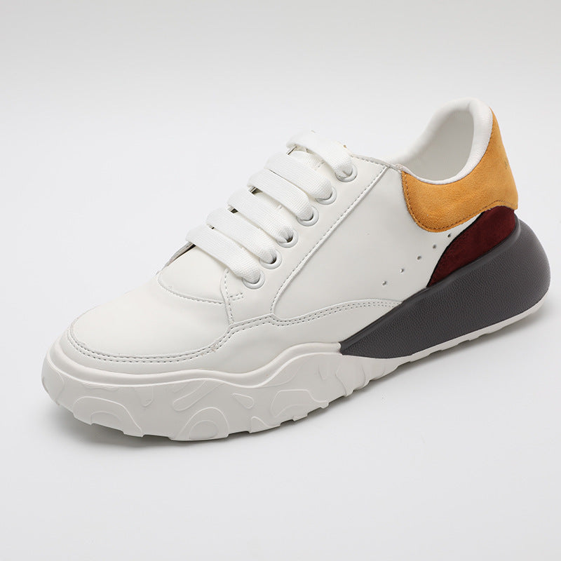 Trifle Platform White Shoes Women All-match Genuine Leather
