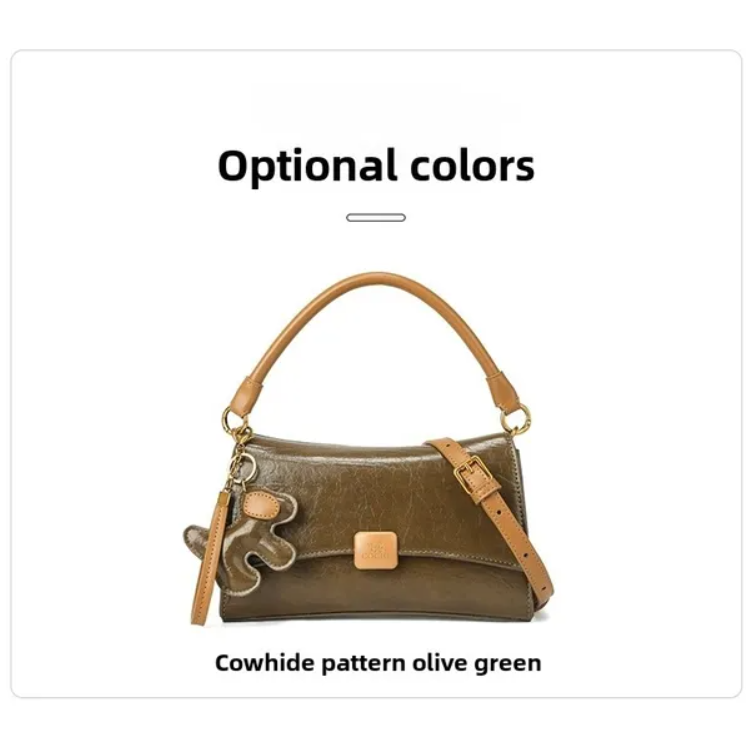 New Macaron Color System Shoulder Leather Bag