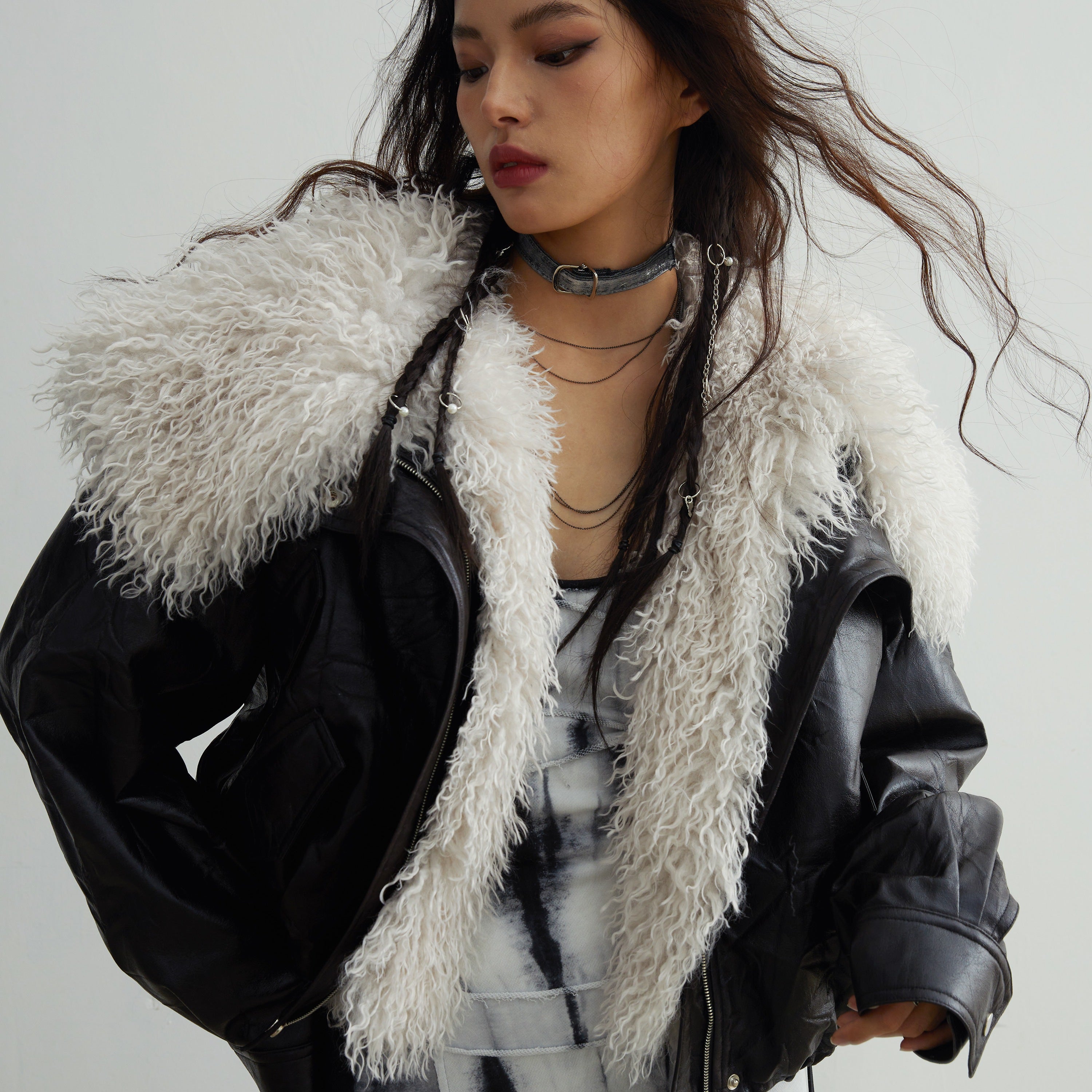 Retro Quiet Detachable Large Fur Collar Jacket