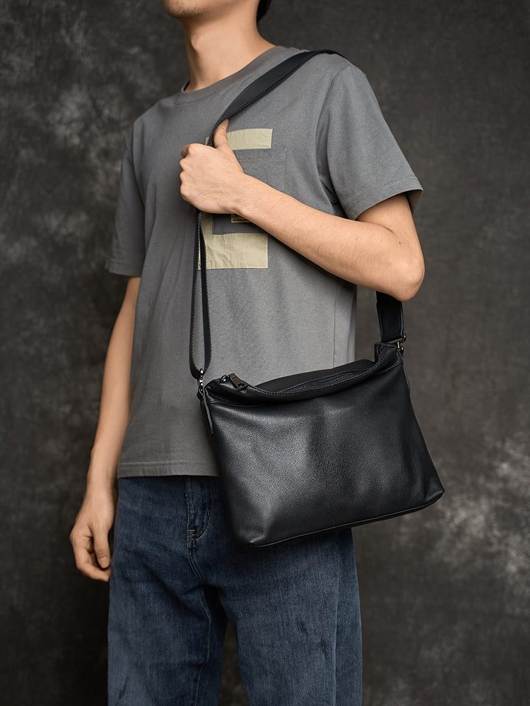 Cowhide Head Layer Simple Leisure Cross Bag Cross Style Soft Leather Men