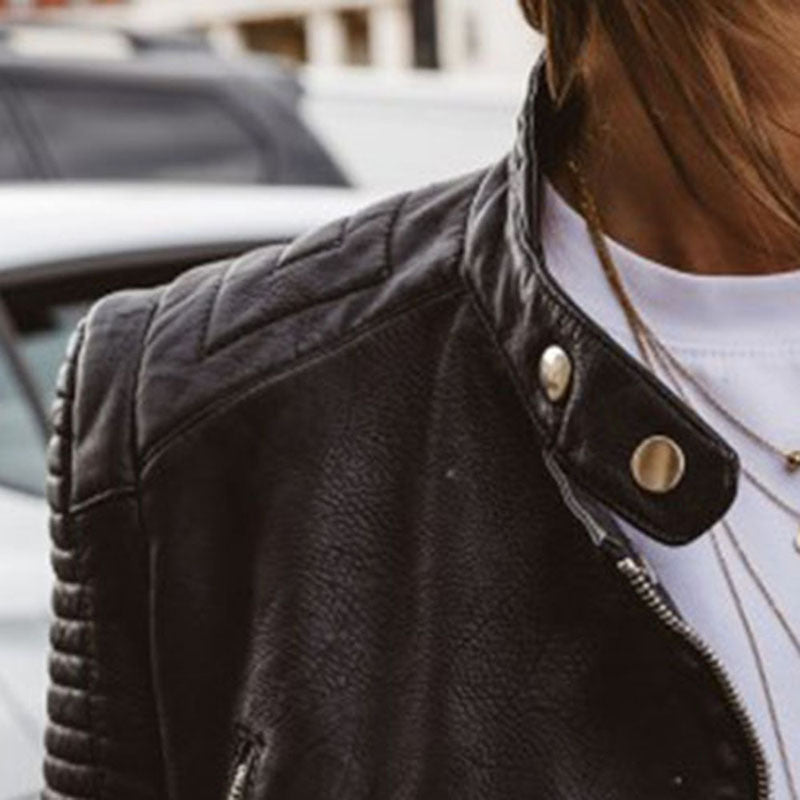 Short Leather Jacket Coat