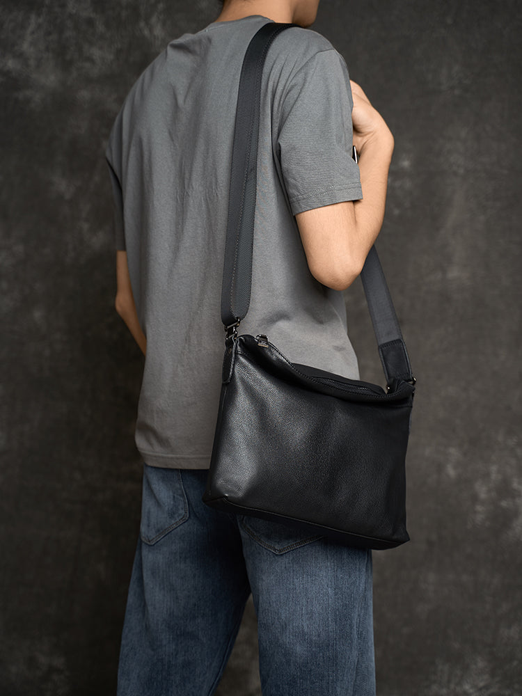 Cowhide Head Layer Simple Leisure Cross Bag Cross Style Soft Leather Men