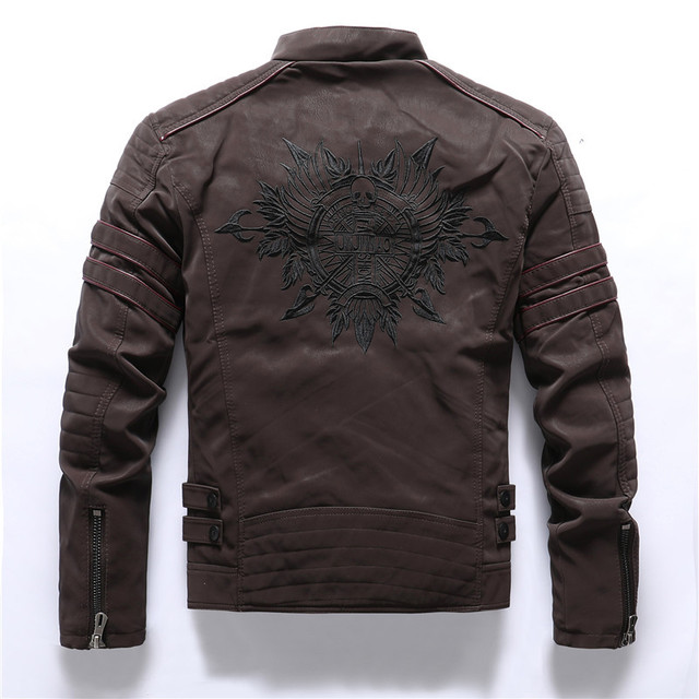 Men Skull Leather Jacket