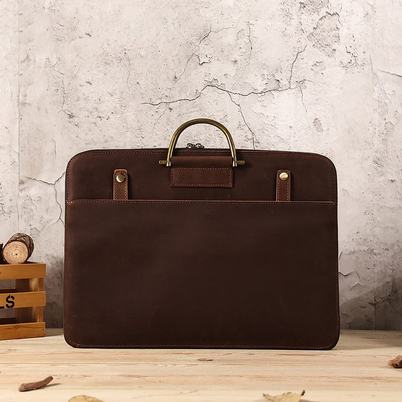 Horse Leather Men's Business Handbag