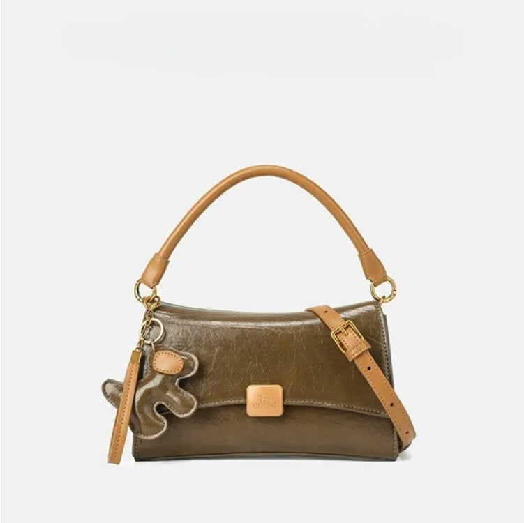 New Macaron Color System Shoulder Leather Bag