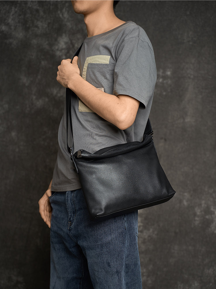 Cowhide Head Layer Simple Leisure Cross Bag Cross Style Soft Leather Men
