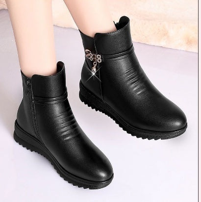 Soft Soled Non Slip Flat Leather Shoes For Women