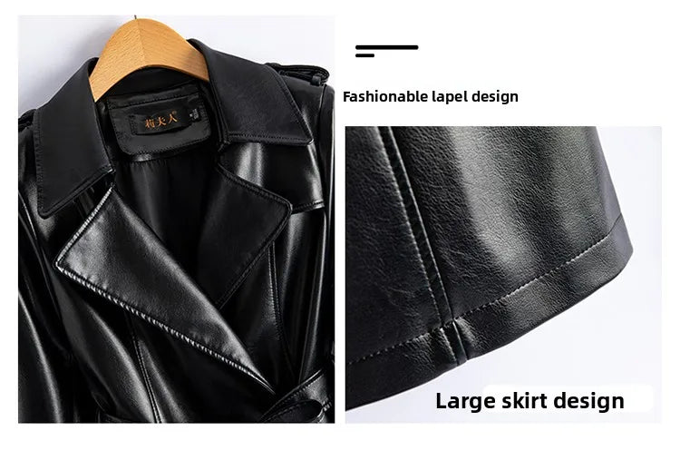 Real Leather Overcoat Women's Mid-Length