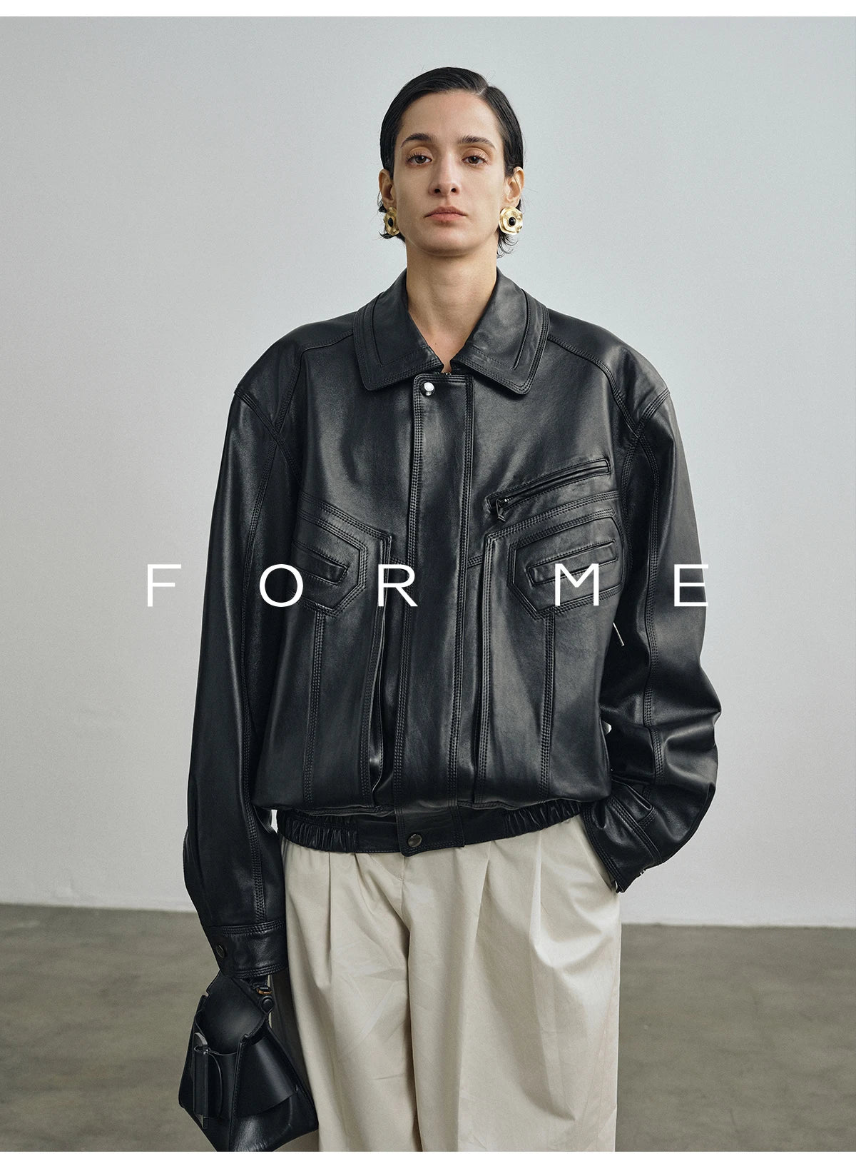 Vintage Genuine Leather Motorcycle Jackets for Women Spring Autumn 2026 New High-end Solid Simple Loose Soft Real Sheepskin Coat