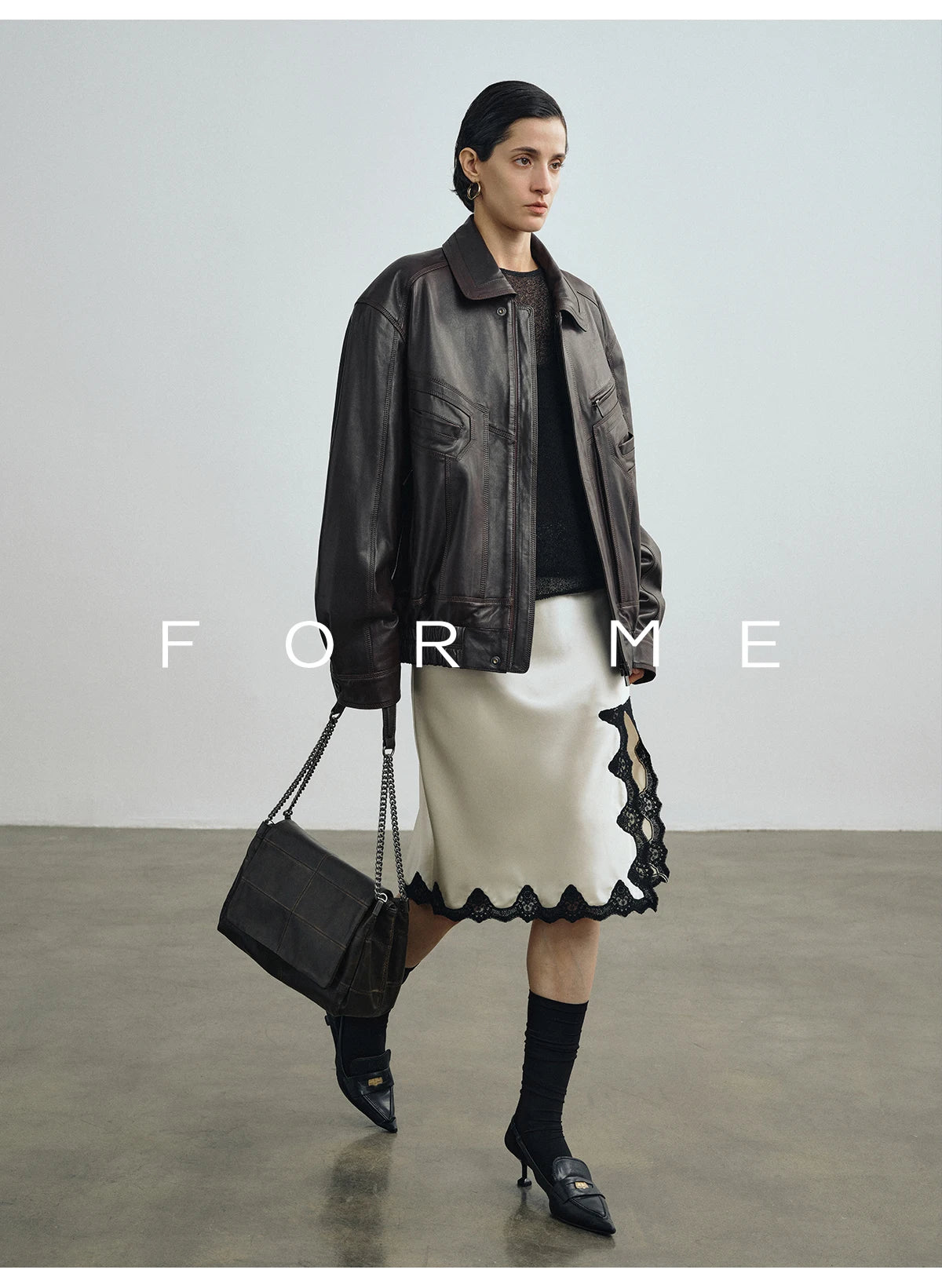 Vintage Genuine Leather Motorcycle Jackets for Women Spring Autumn 2026 New High-end Solid Simple Loose Soft Real Sheepskin Coat