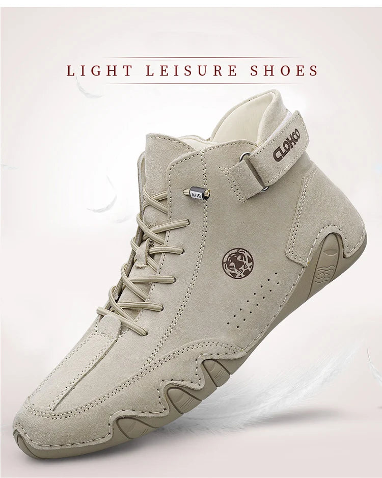 Men's Genuine Leather Shoes Ankle Boots 2023 Men Sneakers Outdoor Light Lace-Up Casual Shoes Fashion Loafers Winter Warm Boots
