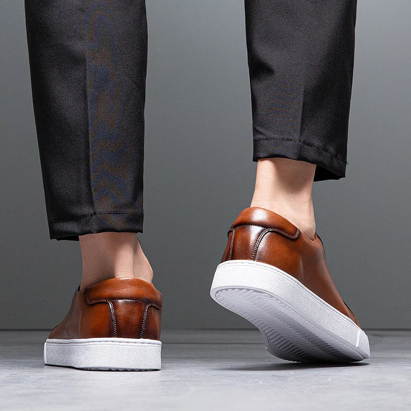 Italian Brand Men's Genuine Leather Casual Shoes Interview Commuting Work Shoes Versatile Daily Men's Business Formal Shoes