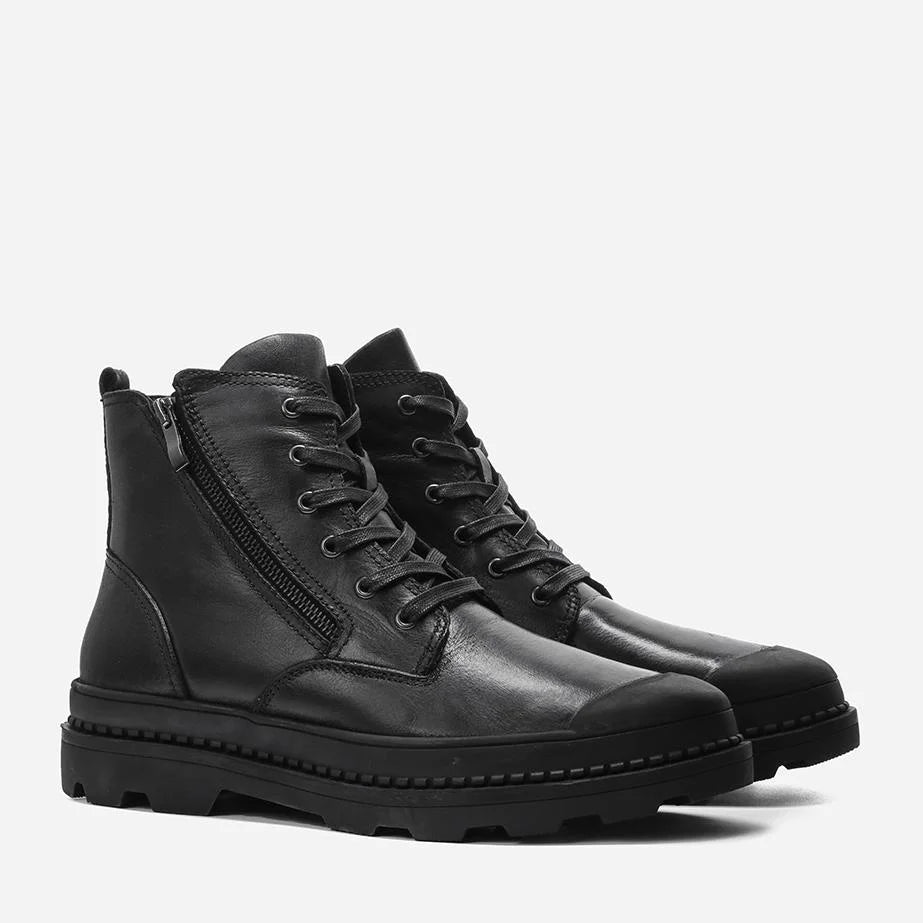 Natural Cow Leather Men Winter Boots Handmade Retro Men Boots Genuine Leather Men Winter Shoes #9550