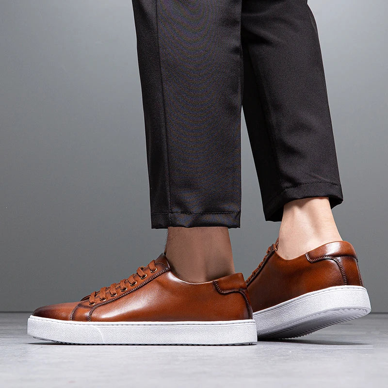 Italian Brand Men's Genuine Leather Casual Shoes Interview Commuting Work Shoes Versatile Daily Men's Business Formal Shoes