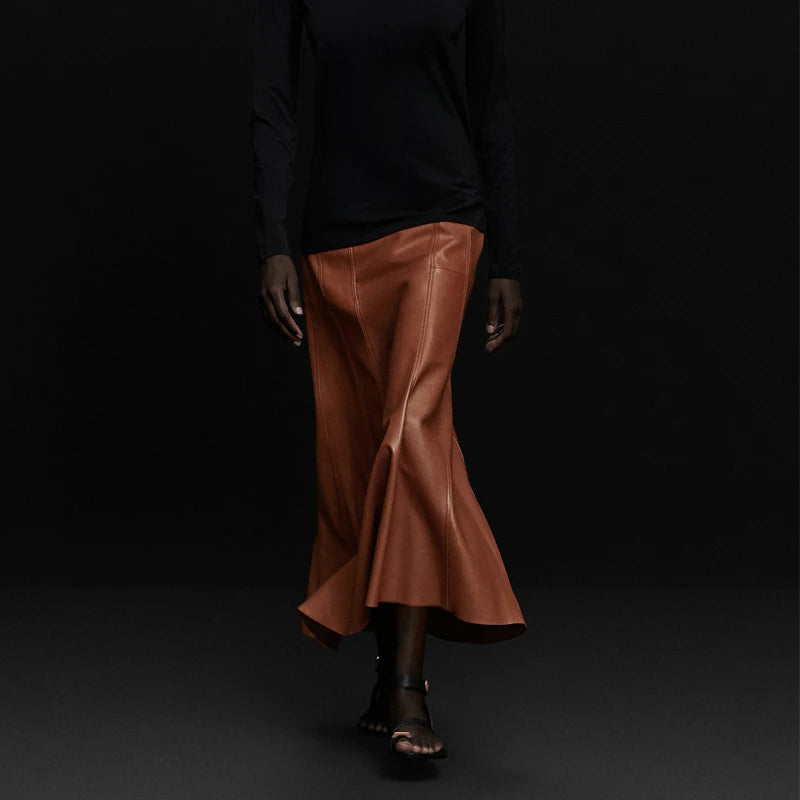 Genuine Leather Skirt for Women