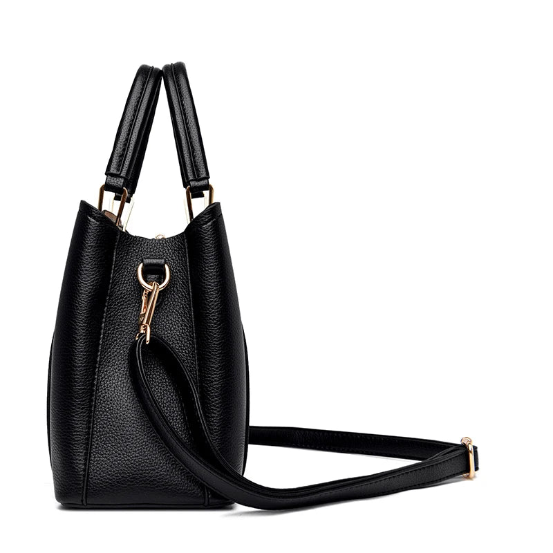 Fashion Women Soft PU Leather Handle Handbag Designer Shoulder Crossbody Bag Ladies Large Capacity Shopping Messenger Tote Bag