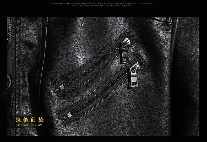 Hooded Leather Jacket Men's Jacket