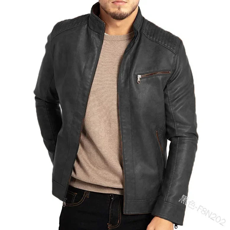 Leather Jacket Streetwear Casual