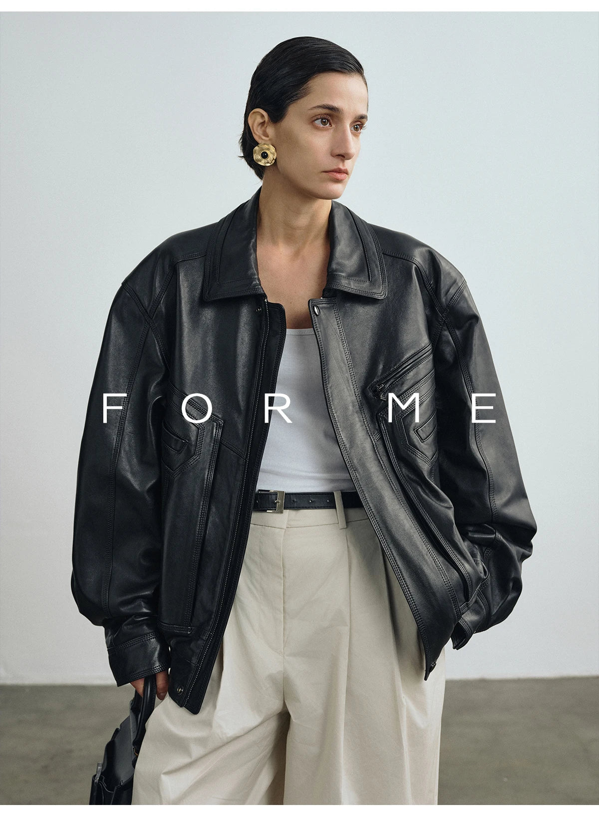 Vintage Genuine Leather Motorcycle Jackets for Women Spring Autumn 2026 New High-end Solid Simple Loose Soft Real Sheepskin Coat