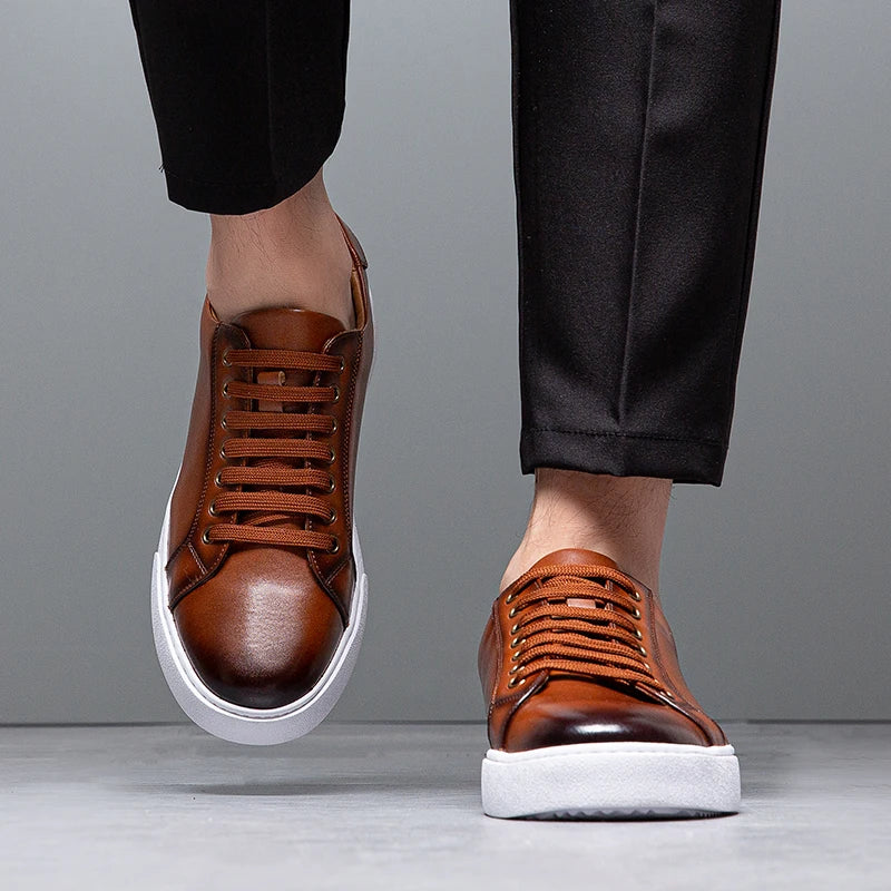 Italian Brand Men's Genuine Leather Casual Shoes Interview Commuting Work Shoes Versatile Daily Men's Business Formal Shoes