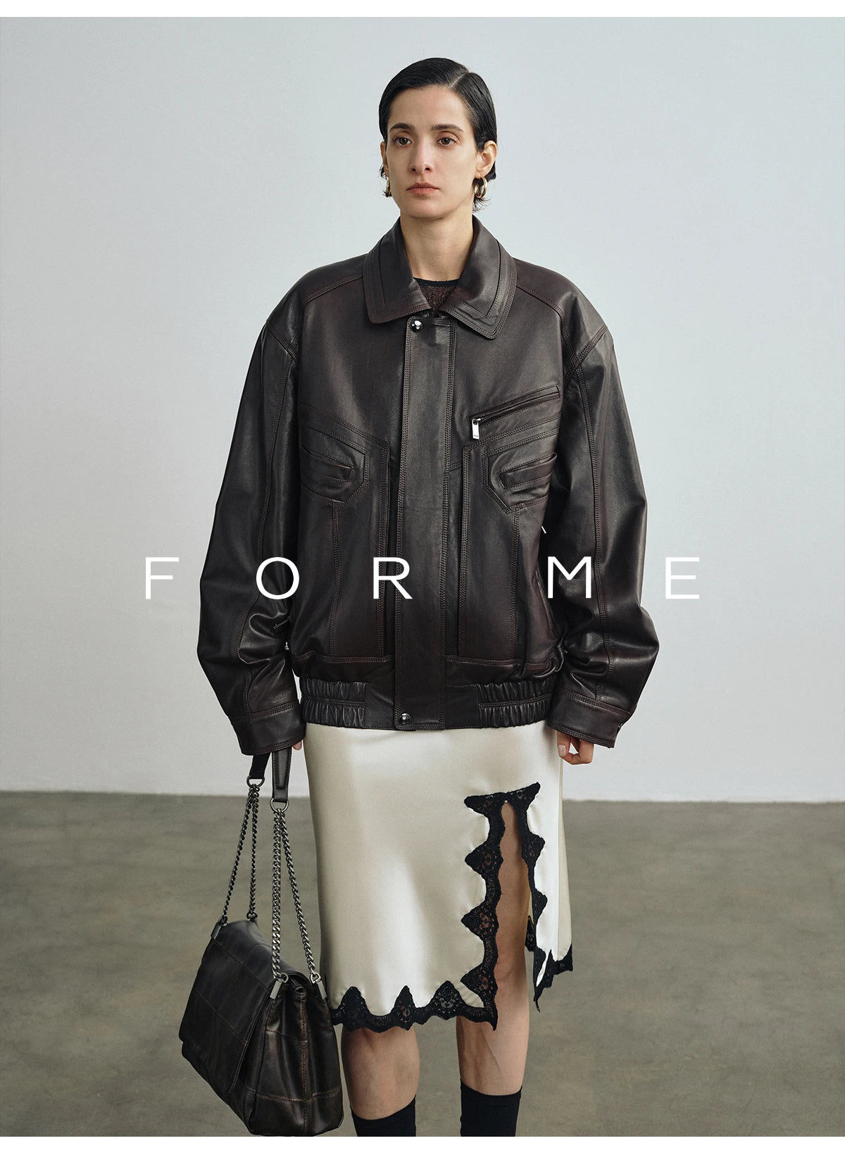 Vintage Genuine Leather Motorcycle Jackets for Women Spring Autumn 2026 New High-end Solid Simple Loose Soft Real Sheepskin Coat