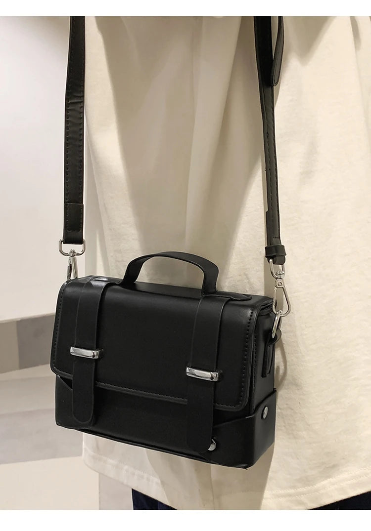 Minimalist Men's Shoulder Bag Fashionable Male PU Leather Crossbody Bags Small Flip Style Messenger Bag for Men Designer Handbag