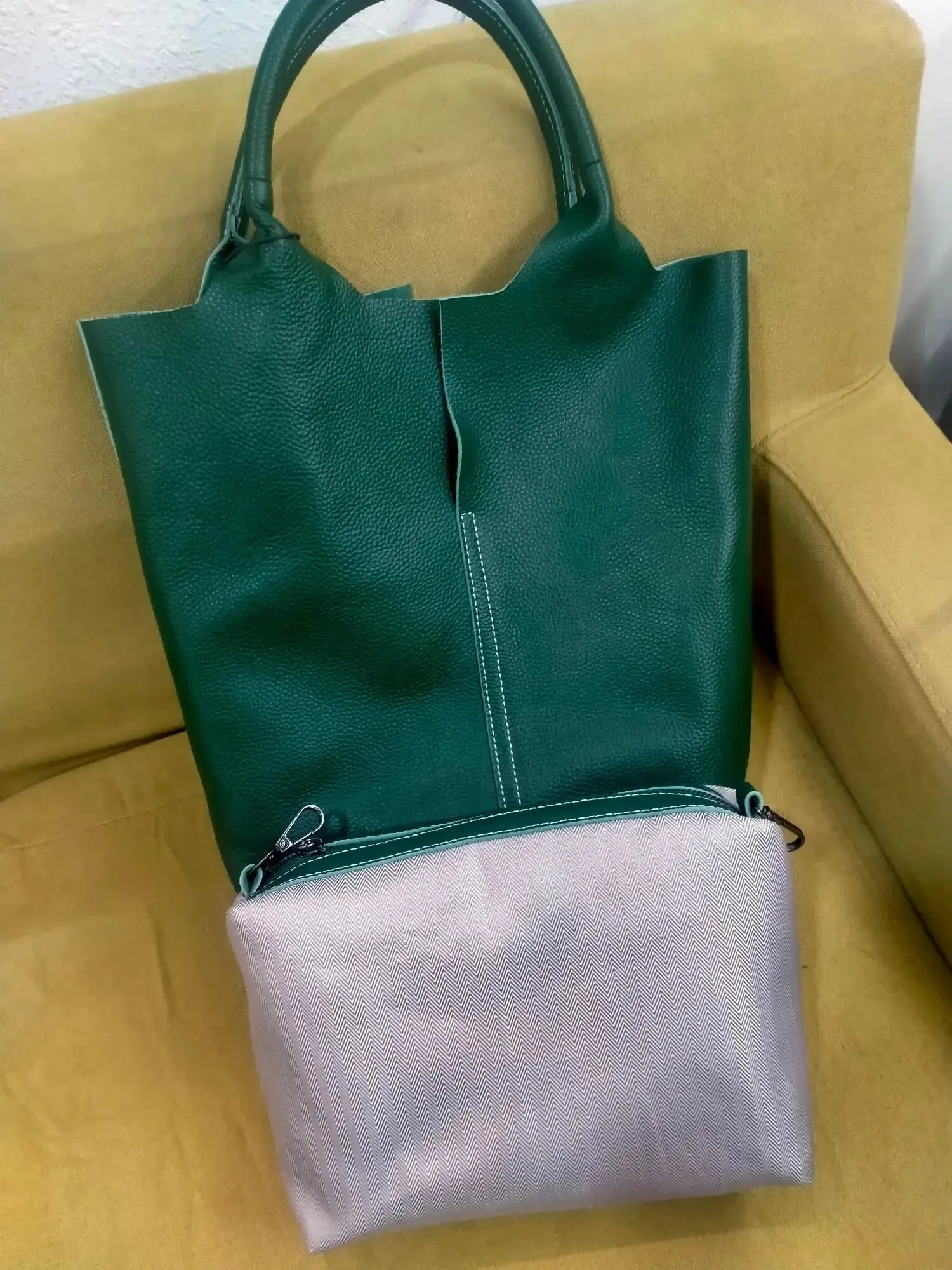Ladies Soft Cowhide Tote Shoulder Handbag