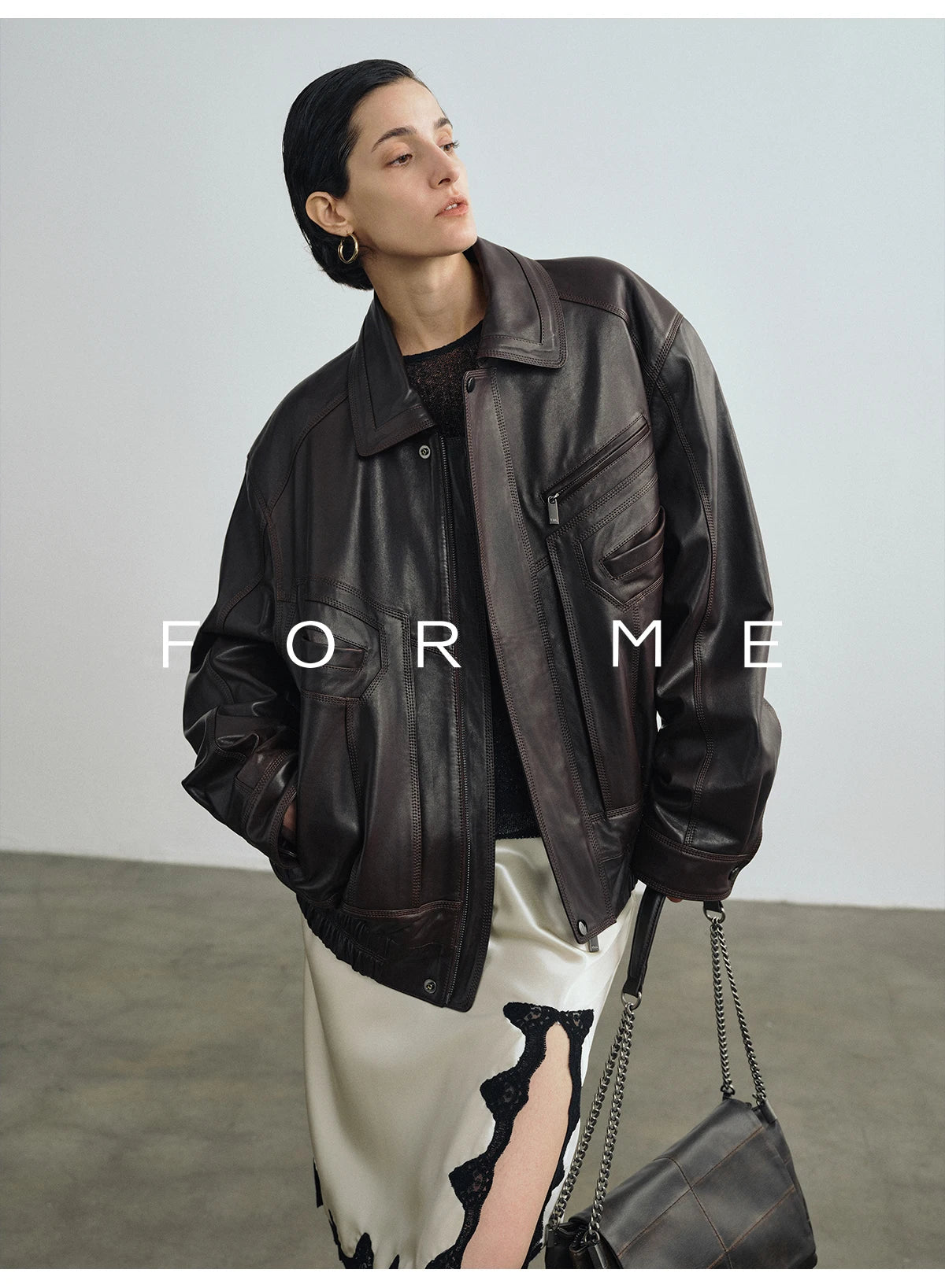 Vintage Genuine Leather Motorcycle Jackets for Women Spring Autumn 2026 New High-end Solid Simple Loose Soft Real Sheepskin Coat