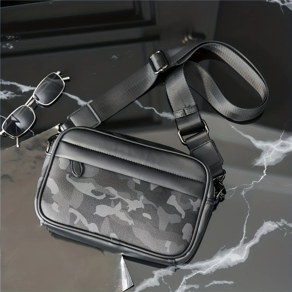 Luxury PU Leather Crossbody Bags Men Fashion Plaid Men Shoulder Bag Business Messenger Bag Mens Handbag Satchels Tote Purse