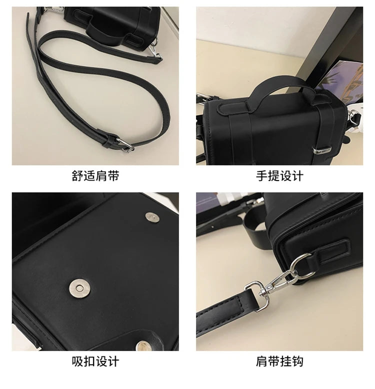 Minimalist Men's Shoulder Bag Fashionable Male PU Leather Crossbody Bags Small Flip Style Messenger Bag for Men Designer Handbag