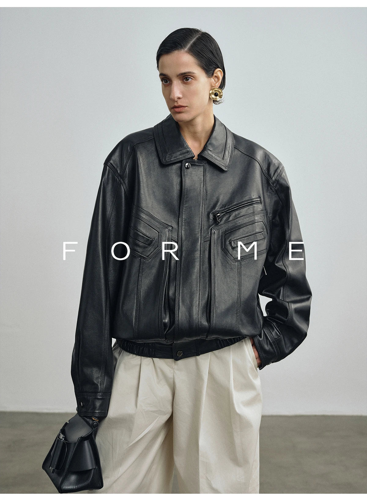 Vintage Genuine Leather Motorcycle Jackets for Women Spring Autumn 2026 New High-end Solid Simple Loose Soft Real Sheepskin Coat