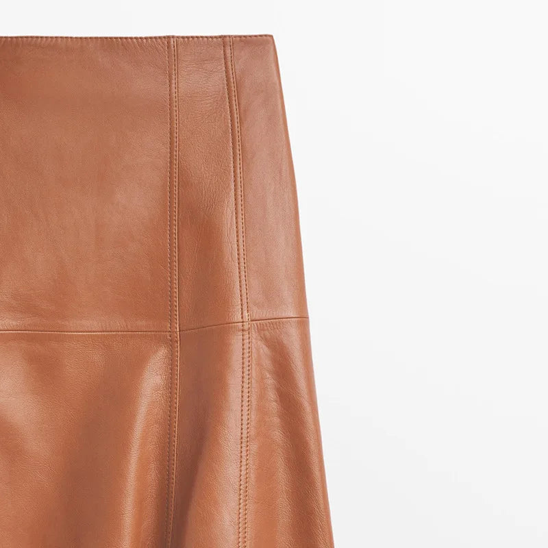 Genuine Leather Skirt for Women