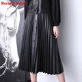 Leather Long  Skirt Women