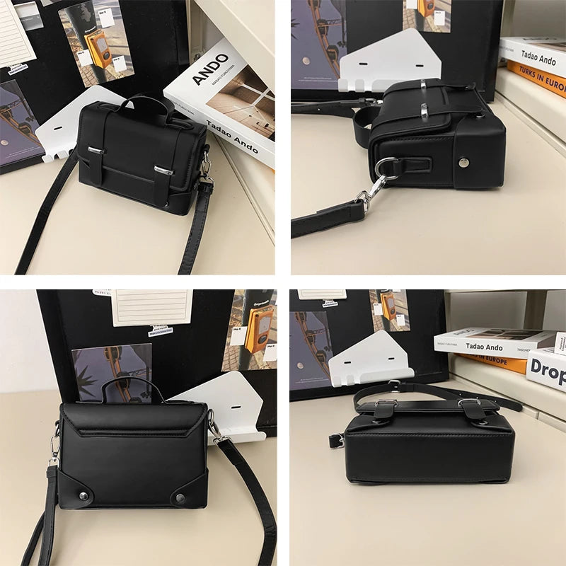 Minimalist Men's Shoulder Bag Fashionable Male PU Leather Crossbody Bags Small Flip Style Messenger Bag for Men Designer Handbag