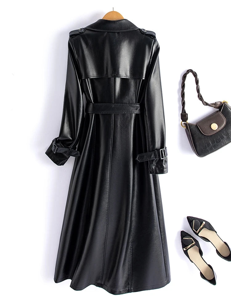 Real Leather Overcoat Women's Mid-Length