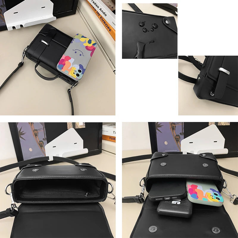 Minimalist Men's Shoulder Bag Fashionable Male PU Leather Crossbody Bags Small Flip Style Messenger Bag for Men Designer Handbag