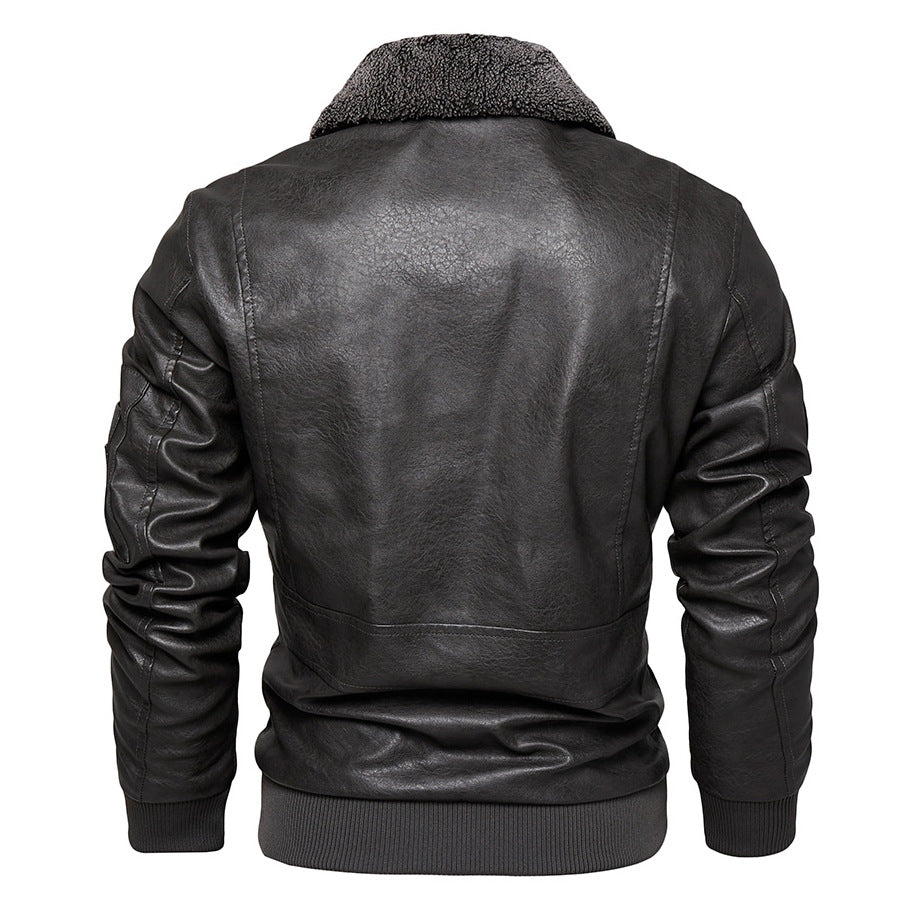 Foreign Trade New Men's Casual Fashion Leather Slim Fit Leather Jacket Coat