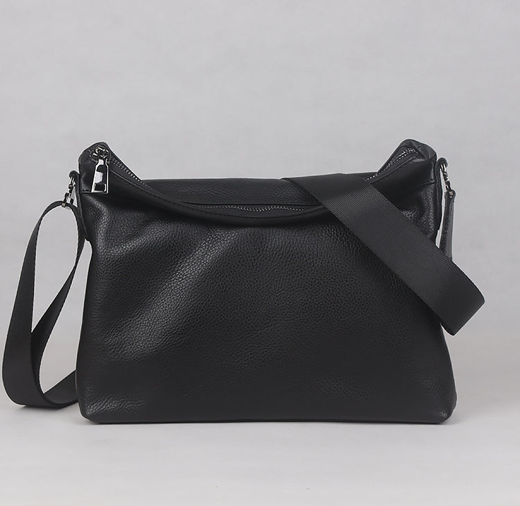 Cowhide Head Layer Simple Leisure Cross Bag Cross Style Soft Leather Men