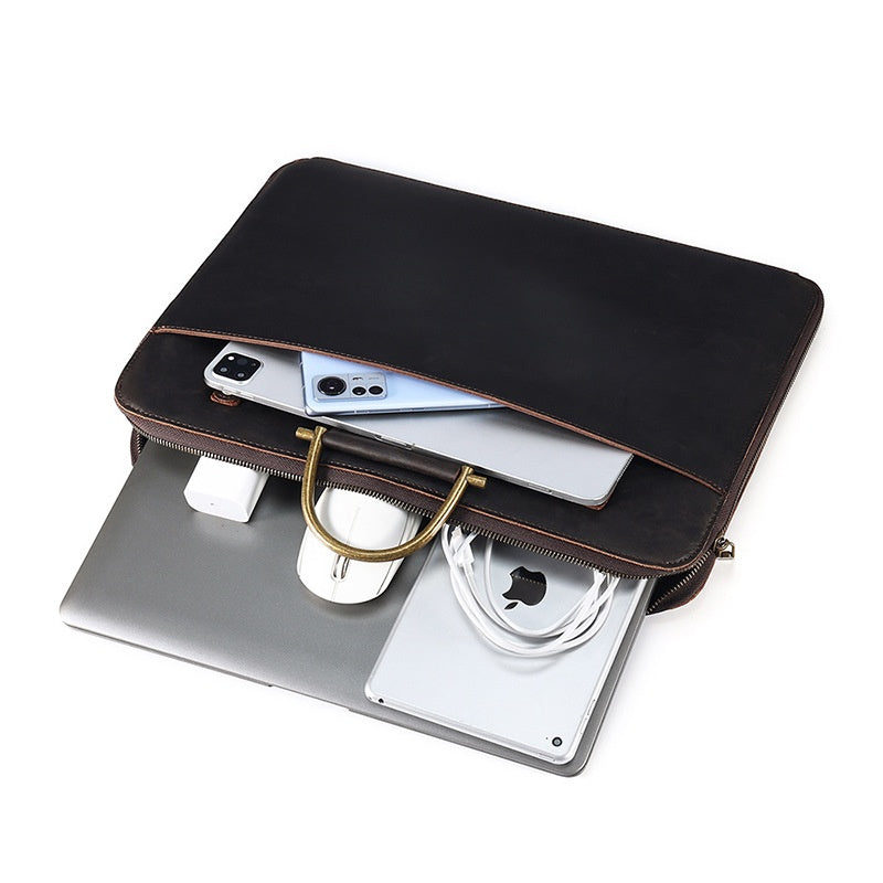 Horse Leather Men's Business Handbag