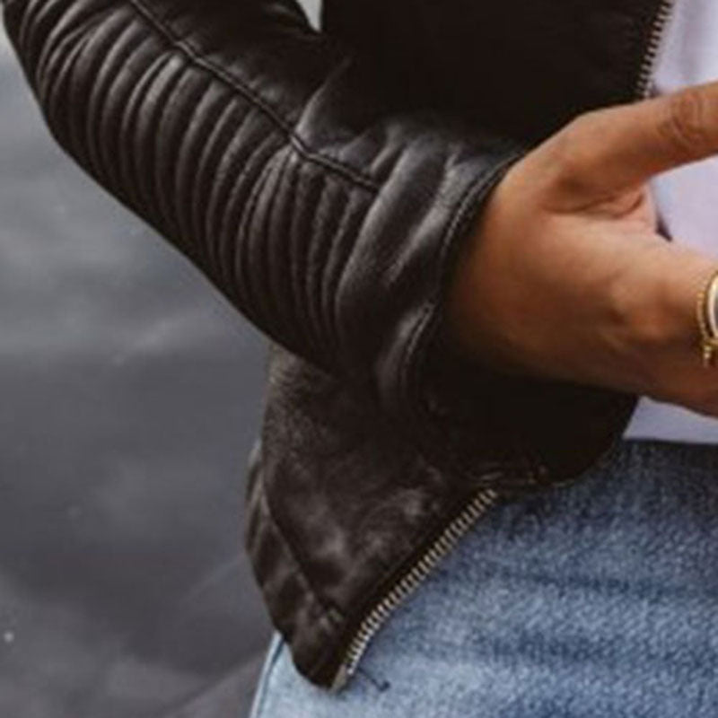 Short Leather Jacket Coat
