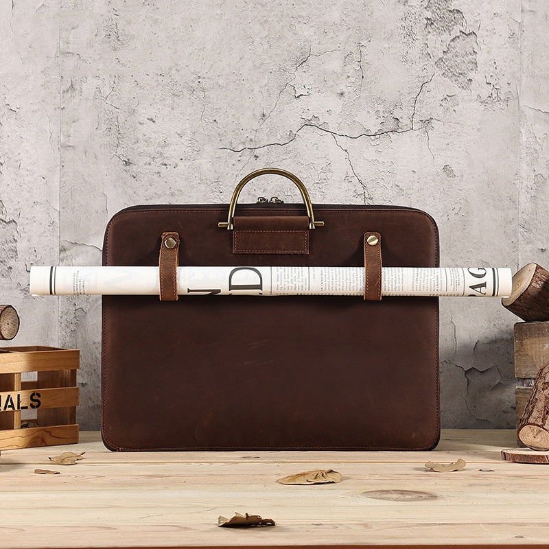 Horse Leather Men's Business Handbag